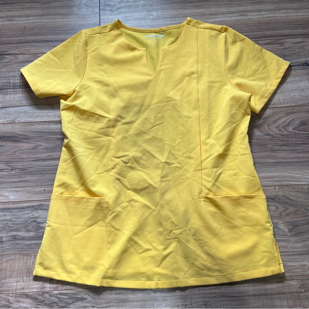 Mandala bright yellow scrub top
